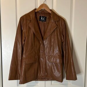 Faux Leather Blazer Jacket | Women’s Medium